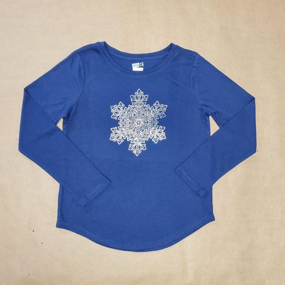 Crazy 8 Snowflake Long Sleeve T-shirt L(10-12) - Picture 1 of 14